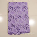 Purple Embroidered African Lace Fabric For Evening Dresses